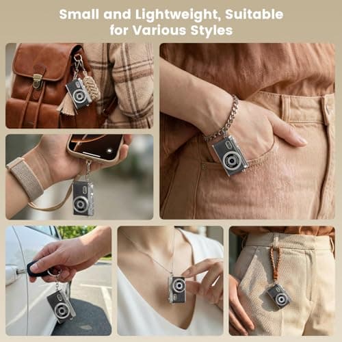 Mini Keychain Camera, 1080P Retro Keychain Digital Camera with 32G SD Card, Tiny Video Thumb Camera with 0.96" Screen, Teens Portable 20g Pocket Camcorder with Flash for Vlogging, Travel, and EDC - Thumbnail 6
