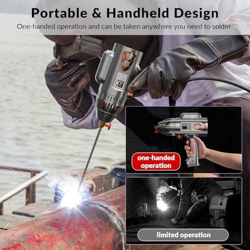 Handheld ARC Stick Welder 140A 110V,lightweight Portable inverter handheld welder Gun capable of DC Stick for Hobby DIY Projects Home Use. Arc force and Anti-Stick With Welding Tools - Thumbnail 3