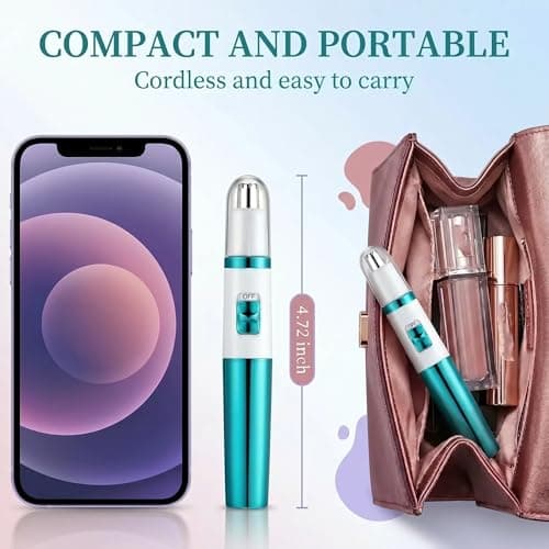 AREYZIN Ear and Nose Hair Trimmer Clipper - 2026 Professional Painless Ladies Eyebrow & Facial Hair Trimmer for Men Women,Battery-Operated,with IPX7 Waterproof Dual Edge Blades for Easy Cleansing - Thumbnail 6