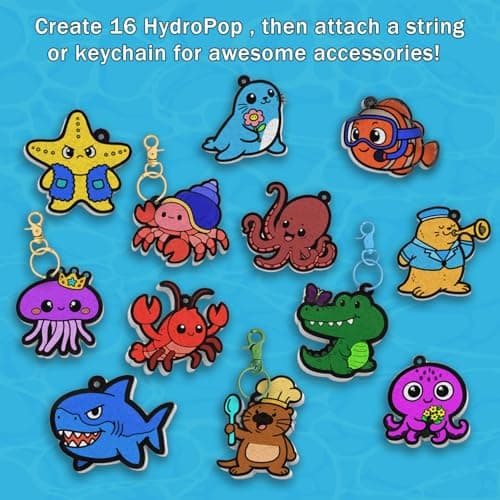 WurLoo 3D Art Kit - Aqua Puffs Ocean Panl, Easter Basket Stuffers, Magic Foam Texture Painting Kit, Mess-Free Craft for Kids, Creative & Travel Toy for Girls & Boys Ages 4-10 - Thumbnail 4