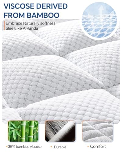 BEDELITE Queen Mattress Topper Dual Layer 4 Inch Memory Foam Mattress Topper, 2 Inch Pilow Top Mattress Pad and 2 Inch Premium Gel Foam Mattress, with Stretchable Pockets Up to 6"-24" - Thumbnail 2