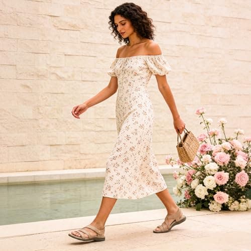 Rihero Arch Support Orthopedic Sandals for Women Comfortable Dressy Summer Nude Orthotic Flat Sandals for Beach Walking Nude Size 11 - Thumbnail 2