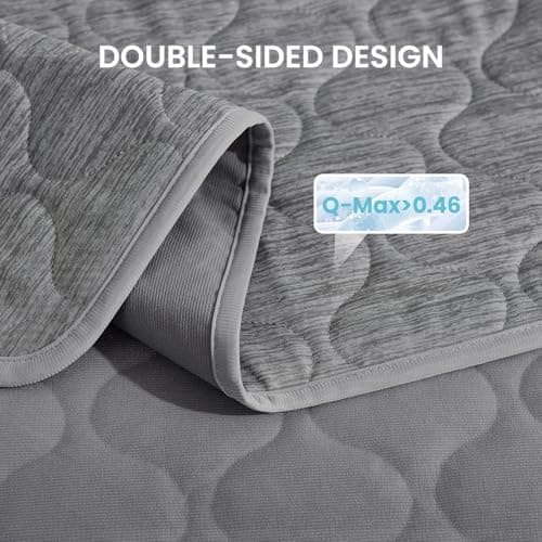 Cozy Bliss Deluxe Leakproof Cooling Blanket for Dogs Q-Max 0.5, Sofa Topper & Couch Protector for Pet, Soft & Durable Washable Pet Cooling Mat for Hot Weather, Charcoal Grey, 30"x70" - Thumbnail 5