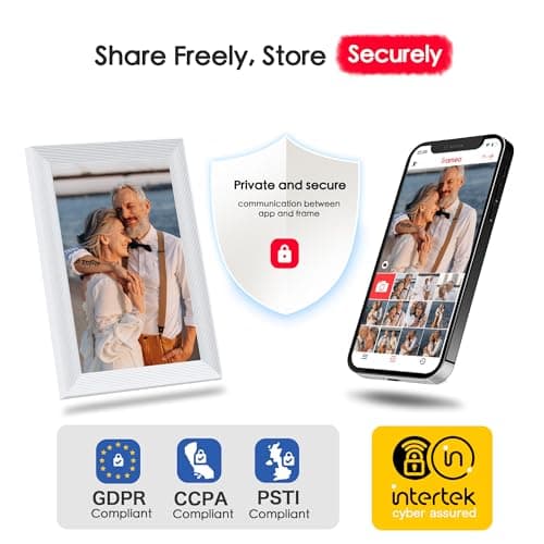 Digital Picture Frame, 10.1 inch Frameo Digital Frame WiFi, 1280 * 800 IPS HD Touchscreen, 32GB Storage, Instant Share Pictures Video, Smart Photo Frame Electronic, Gifts for Mom, House Warming - Thumbnail 6