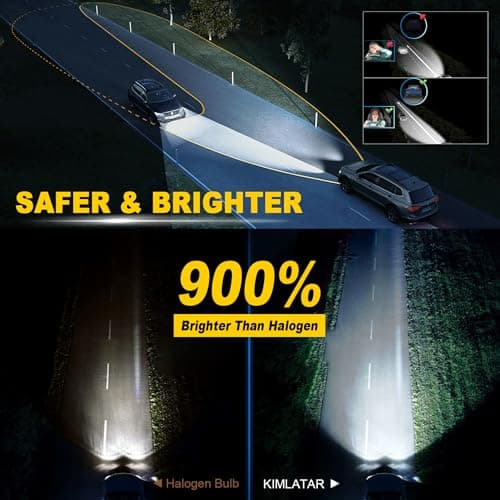 KIMLATAR Latest H11 Light Bulbs,Upgraded 900% Super Bright with Fan Cooling,60000LM Brightness, Real 1:1 Halogen Size,Plug and Play 10-Year Lifespan, H8/H9/H16/ Fog Light Bulbs, Pack of 2 - Thumbnail 3