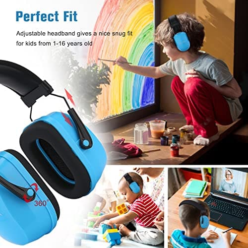 ProCase Kids Ear Protection, SNR 29 dB Noise Cancelling Headphones for Autism Children Toddler, Sound Proof Noise Reduction Earmuffs for Fireworks, Flight, Concert -Blue - Thumbnail 2