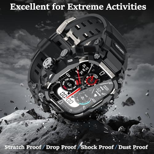 SUPLINK Rugged Case with Bands for Apple Watch Ultra Band/ 2/3, Compatible with 49mm Apple Watch Bands Men, Protective Bumper Cover Screen Protector Kit for Sport iWatch Ultra 2 Band (Titanium Color) - Thumbnail 5