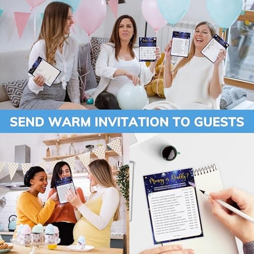 Woodamore Funny Baby Shower Games For Boy Girl - Space Baby Bingo Cards Word Scramble Mommy Or Daddy Game Activities, Over The Moon Shower Decorations - Thumbnail 4