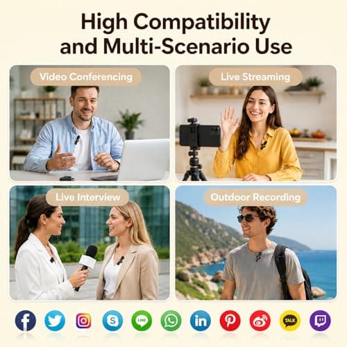 Wireless Lavalier Microphone for iPhone Android, 2 Pack Lapel Mic for Content Creators, Clip-On Mini Mic for Phone Video Recording, Vlogging, YouTube, TikTok, Live Stream, Noise Reduction, Plug & Play - Thumbnail 6