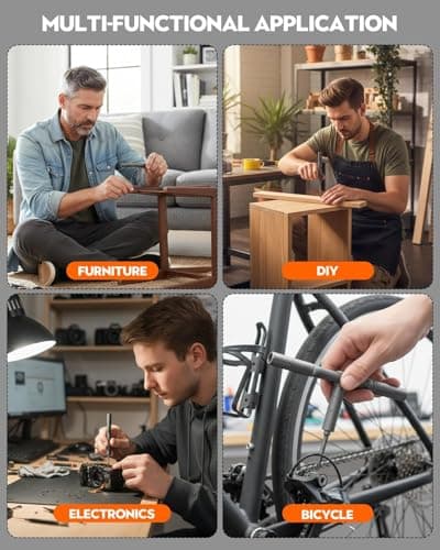 Saker 42-in-1 Magnetic Screwdriver Kit with T Handle Multi-Bit Ratchet Screwdriver Set Gifts for Father, Dad, Home, Computer, Bicycle, Furniture, DIY Dark Grey - Thumbnail 6