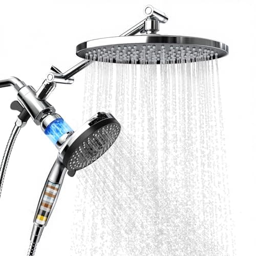 Magnetic Shower Head Effective Filtration with 10 Spray Handheld, 10" High Pressure Rainfall Shower Heads, Adjustable Extension Arm, Detachable Hand Held Showers Head Power Jets for Bathroom, Chrome - Image 1