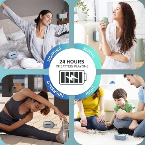 SOWO Wireless Portable Small Speaker, Ultra Magnetic Bluetooth Speaker for Golf Cart, Coverless IP67 Waterproof, 24 H Playtime, Pro Sound, Clip Hanging Design for Outdoor, Indoor - Blue - Thumbnail 6