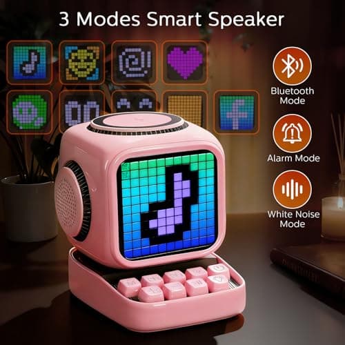 tiffhome Smart Bluetooth Speaker with Wireless Charger Digital Alarm Clocks for Bedrooms - 15W Fast Wireless Charging Station with 3 Modes - Portable Speaker Gifts for Men Women - Thumbnail 6