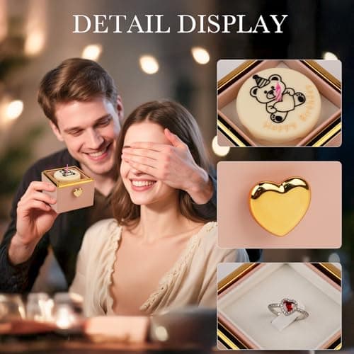 mountova Valentine’s Day Gift for Her，Creative Birthday Surprise Cake Box with a Built-in Surprise Button – birthday gift for girlfriends, mothers and grandmother (pink-2) - Thumbnail 3