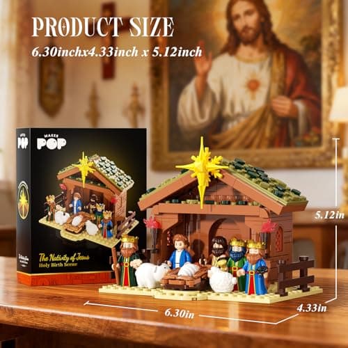 SHAREHB Jesus Building Block Set, Easter Nativity Building Kit, 252PCS Bible Story Jesus Figures Toys(Includes 6 Character Models), Gifts for Easter for Adults & Kids Boys Girls 6-12+ - Thumbnail 5