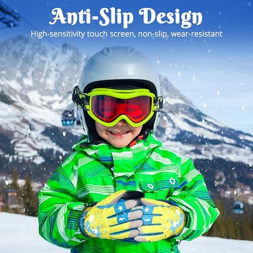 Gilotop Children Ski Gloves Kids Waterproof Winter Outdoor Snowboard Warm Gloves for Boys Girls - Thumbnail 5
