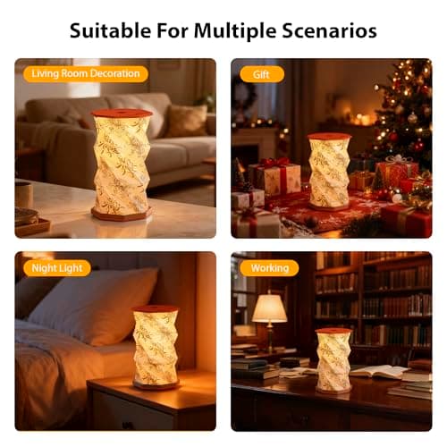 ZBOLE Birthday Flower Folding Rotating Lamp - November Chrysanthemum, Rechargeable Folding Paper Light, Elegant Gift Box – Ideal Anniversary, Birthday Gift for Women, Mom, Sister, Grandma-Orange - Thumbnail 5