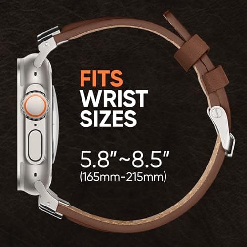Suitisbest Leather Bands Compatible for Apple Watch Ultra Band 49mm 46mm 45mm 44mm 42mm, Genuine Leather Replacement Strap for iWatch Series 11 10 9 8 7 6 5 4 3 2 1, SE 3 2 1, Ultra 3 2 1 - Thumbnail 4