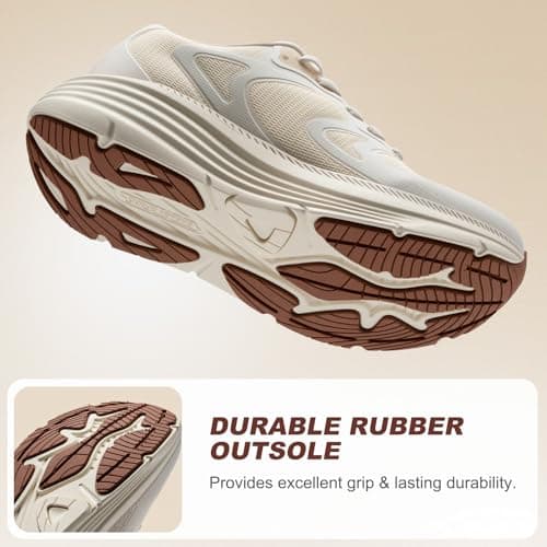 ALEADER Running Shoes for Women, Arch Support Walking Shoes, Tennis Shoes Womens Sneakers Beige/Apricot Size 7.5 - Thumbnail 4