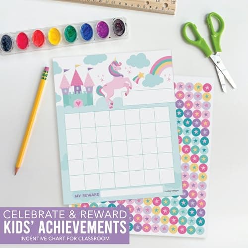 Sticker Chart for Kids Behavior at Home & Classroom - 25 Reward Chart for Kids Incentives, Gold Star Sticker Sheets, Unicorn Incentive Charts for Classroom Must Haves - Thumbnail 6