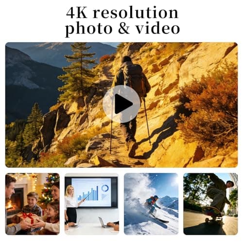 AHUMADOR DE Body Cameras with Audio and Video Recording,Pocket Camera for Vlogging,Blogging,YouTube,Travel and Content Recorder with 128GB Card - Thumbnail 2