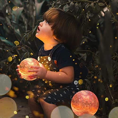 Moon Lamp, Night Light, 16 Colors Galaxy Lamp 3D Printing Moon Light with Stand/Remote Control/Touch/USB Rechargeable/Timer, Moon Night Light for Kids Friend, Home decor Mothers Day Gifts (4.8 inch) - Thumbnail 5