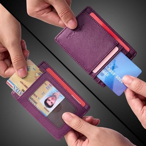 Travelambo Slim Wallet Front Pocket Minimalist Leather RFID Blocking Medium Size - Thumbnail 6