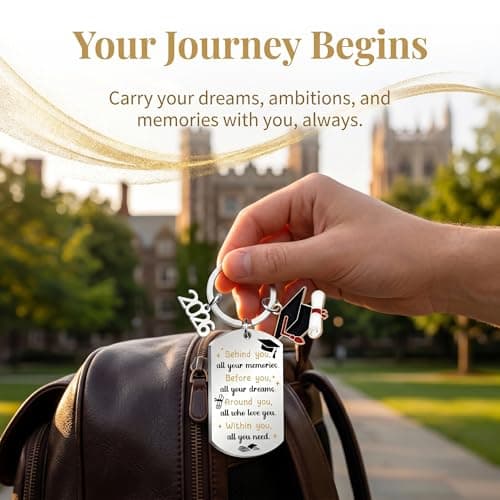 Hyloxs 2026 Graduation Keychain, Bulk Party Favors Souvenir for High School and College Students, Inspirational Gift for Him or Her (Silver-With You) - Thumbnail 4