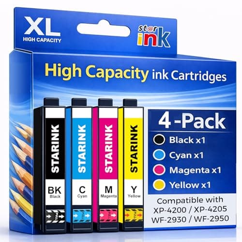 Starink Remanufactured Replacement for Epson 232 232XL Ink Cartridges Combo Pack for Workforce WF-2930 WF-2950 Expression XP-4200 XP-4205 Printer Ink,Replacement for Epson 232 Ink Cartridge,4 Pack