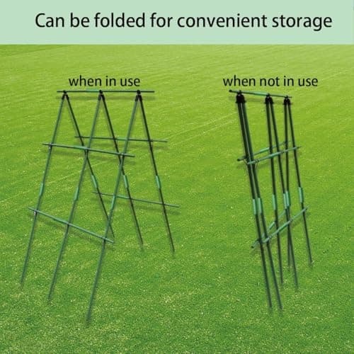 Foldable Cucumber Trellis for Garden - Adjustable Climbing Support for Vegetables, Vining Plants, Cucumbers, Tomatoes, and Peas - Heavy Duty, Weather-Resistant, Easy to Install - Thumbnail 4