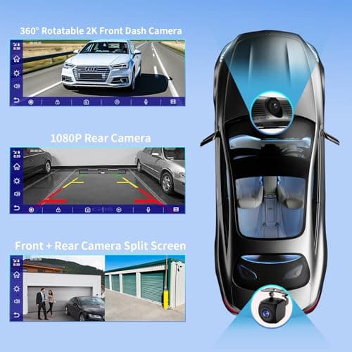 Portable Wireless Carplay Screen for Car with Dash Cam & 1080P Backup Camera, 8.1" Touch Screen Car Stereo with Apple Carplay & Android Auto, BT/FM/AUX/GPS Nav/Mirror Link/Voice Control - Thumbnail 2