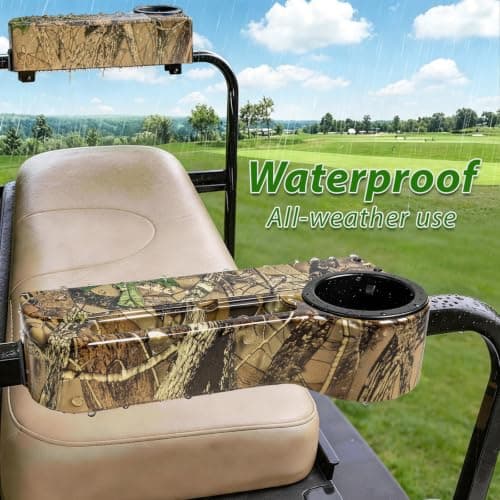 ProCartFit 4th Gen Upgrade Golf Cart Rear Seat Armrest with Cup Holder, UV-Proof Golf Cart Accessories for EZGO, Club Car, Yamaha, All-in-One Arm Rest Fit 1"/1.25" Square Tube, No Drilling - Thumbnail 6