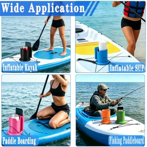 WEZKYLCG Upgraded Kayak Cup and Phone Holder, Heavy Duty Paddleboard Cup Holder, Thickened Base Stable Paddle Board Accessories for SUPs, Canoes, Surfboards, Boats(Black) - Thumbnail 6