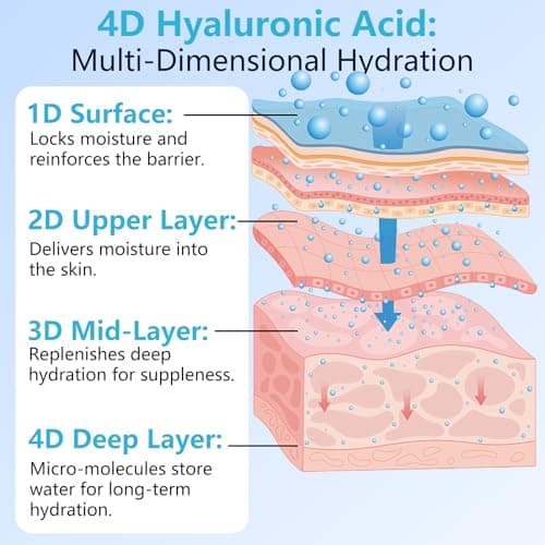 5% Hyaluronic Acid Serum for Face, 4D Multi-Layer Hydration, Ultra Hydrating Anti-Aging Serum, Moisturizer for Dry & Sensitive Skin, Pre-Makeup Skincare, Single-Use Ampoule 0.05fl oz x 30e - Thumbnail 4