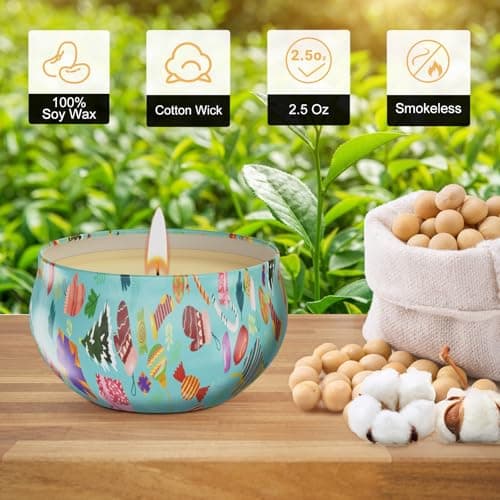 Christmas Candles Gifts Set for Women, Primevolve Scented Candles for 12 Bulk Home Aromatherapy, Strongly Fragrance Long Lasting Portable Travel Tin for Spa Bath Yoga - Thumbnail 3