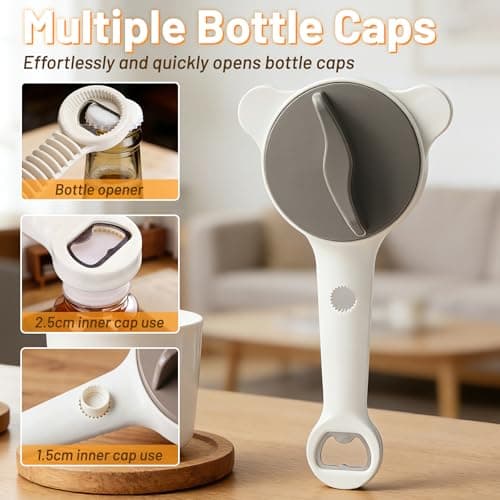 SANYOUEU Jar Opener for Seniors Weak Hands and Arthritis, Adjustable Can Jar Lid Bottle Opener Stainless Steel, Non Slip Grip Easy Open Kitchen Jars,Bottles & Cans - Thumbnail 4