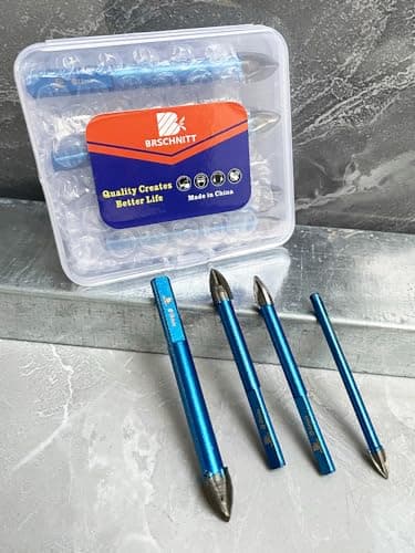 Masonry Drill Bit BRSCHNITT 3/16",1/4"*4,5/16"*2,3/8"*2,1/2" Carbide Tips Concrete Drill Bit Set for Pots Bottles Ceramic Tile Glass Brick Ceramic Triangle Shank - Thumbnail 6