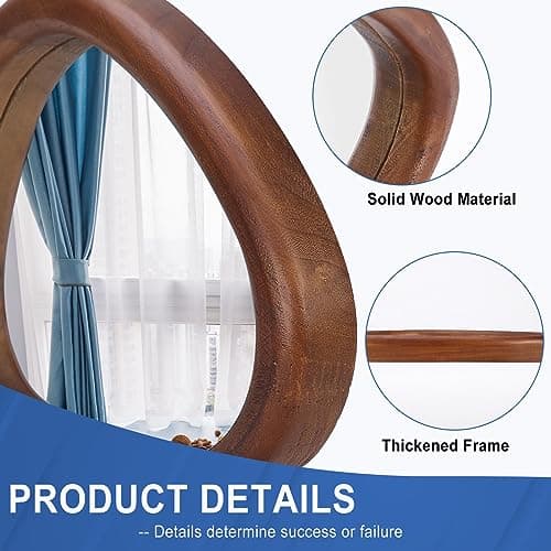 MAGFLERUM Irregular Wall Mirror, 30 * 20 inch Asymmetrical Wood Mirrors, Entryway Mirror, Hanging Vertically and Horizontally. Mirrors for Wall Decor (Black Walnut) - Thumbnail 3