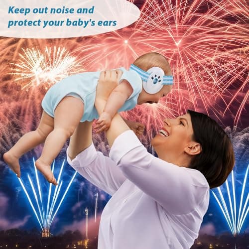 Laudexua Baby Ear Protection, Noise Cancelling Headphones for Babies and Toddlers Up to 36 Months, Comfortable Infant Ear Muffs for Effectively Hearing Protection & Help Sleep (Blue) - Thumbnail 4