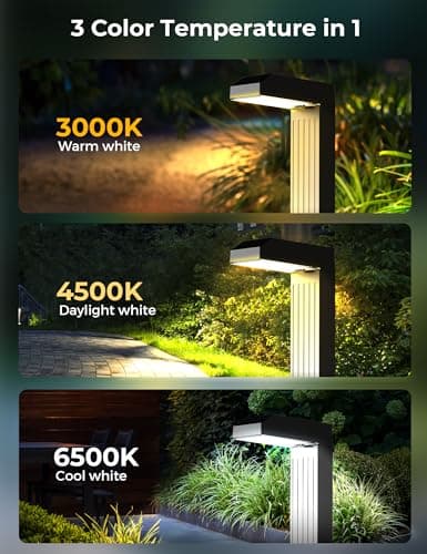 COXSENI Solar Pathway Lights Outdoor 8 Pack, 3 Color in 1 Bright Landscape Lighting with Cool/Warm/Daylight White Modes, Auto On/Off, IP65 Waterproof for Yard Garden Patio Walkway Sidewalk Lawn Decor - Thumbnail 4