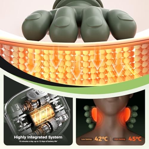 altoance 2026 Upgrade Edition 4D Neck and Shoulder Heat Massager, Wireless Portable Neck Massager, Relieves Muscle Pain, Simulates Deep Tissue Massage of Human Hand, Ideal Gift.（Emerald Green） - Thumbnail 4