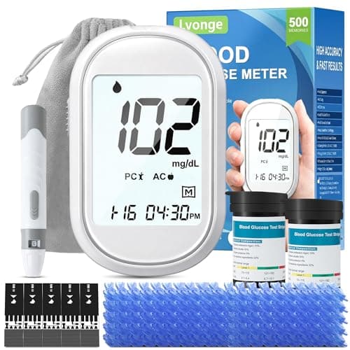 Glucose Monitor Kit – All-in-One Blood Sugar Monitor with 100 Test Strips & Lancets, High Accuracy Glucose Monitor, Large Bright Screen, PC/AC/CTL Mode, No Coding, Diabetes Testing Kit for Home - Image 1