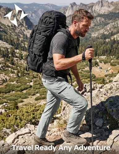 NATUVENIX Hiking Pants Men Lightweight Mens Travel Pants Quick Dry Cargo Work Pants for Men Water Resistant Fishing Pants - Thumbnail 5