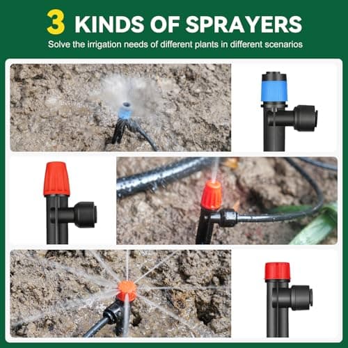 Drip Irrigation System for Garden, 2026-Upgraded Quick Connect Garden Watering Kit All-in-One with 1/2 inch 1/4 inch Irrigation Tubing for Garden, Lawn, Greenhouse, Raised Beds (233FT) - Thumbnail 3