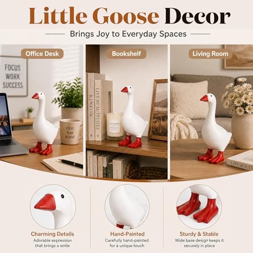 MAYIPLAY 7 Inch Desk Goose Desktop Goose Decor for Home Office Desk Tabletop Shelf Decorations Mini Porch Goose Housewarming Holiday Birthday Gifts for Women Friends Coworkers - Thumbnail 4