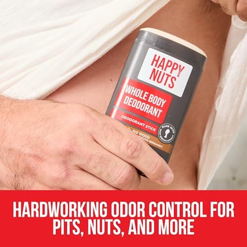 Happy Nuts Whole Body Deodorant for Men - Full Body Odor Control - Ideal for Perfect for Pits, Groin, and More - All Day Confidence - Powerful & Effective Men's Deodorant (Big Wood) - Thumbnail 4