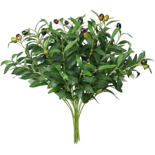 BUZIGUBY Faux Olive Branches, 18''Artificial Olive Stems,Perfect Greenery for Vase,Greenery for Centerpieces,Coffee Table,Home Decoration for Dining Room & Living Room,6pcs - Image 1