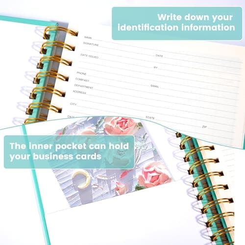 Yoment Meeting Notebook for Work with Action Items Hardcover Spiral 5.5X 8.5 Office Project Planner for Women Men Meeting Notes Notebooks for Work, Cyan - Thumbnail 4