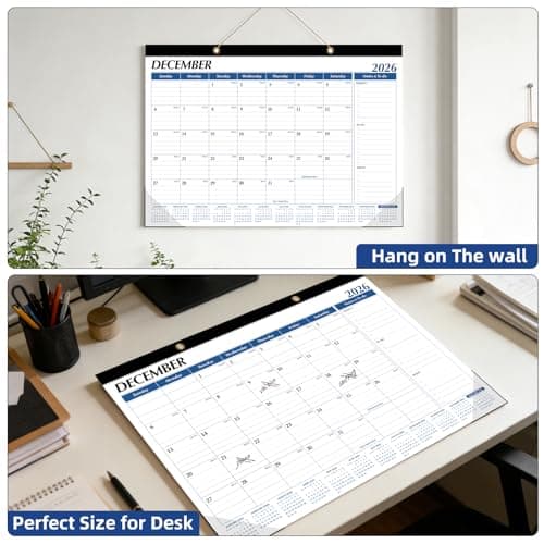 Tcamp Desk Calendar 2026-2027, Large Desktop/Wall Monthly Calendar (Jul. 2026 - Dec. 2027) 17'' x 12'' School Year Desk Planner for Home School Office Desktop - Thumbnail 6