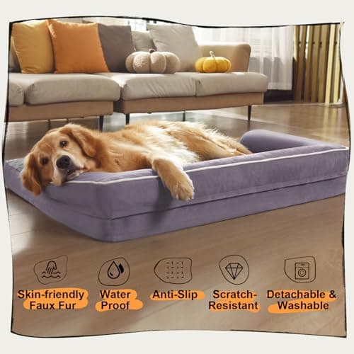 Small Dog Bed and Cat Sofa Waterproof Orthopedic Dog Beds for Small Dogs Cat Bed Comfy Pet Couch Sofa Beds with Washable Removable Cover & Non-Slip Bottom - Thumbnail 6